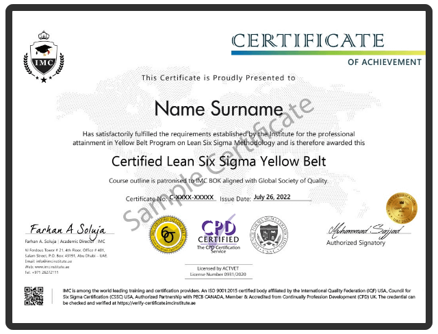LSSYB IMC Certificate Sample